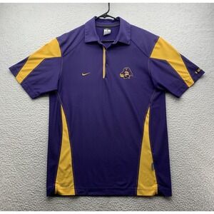 Nike East Carolina University Golf‎ Polo Shirt Mens Medium Purple Yellow Pirates